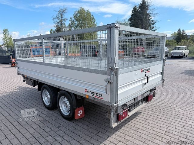 Dreiseitenkipper Anhänger PONGRATZ 3-SKS 3600/17 , Kipper,Funk, Rampen, Laubgitter,