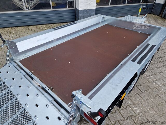 Bouwtrailer Martz 3500kg Bagger Maschinen Anhänger Auffahrklappe Nutzlast 2730kg aus Vorrat verfügbar