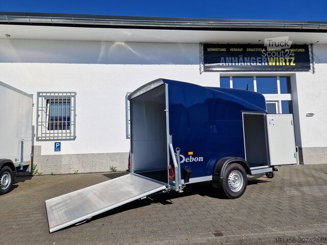 PKW-Anhänger Cheval Liberté Debon Anhänger Polycargo 1300 blau Seitentür Pullman 100km/H direkt online verfügbar