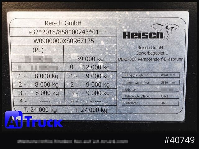 Naczepa wywrotka REISCH Steelpipe-R 24m³ NEU Stahl Lift SAF Hardox
