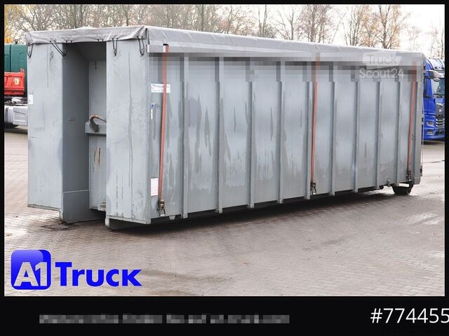 Afzetcontainer POL OSTEG Abrollcontainer 47,5m³, Mulde, Dachplane, Portaltür