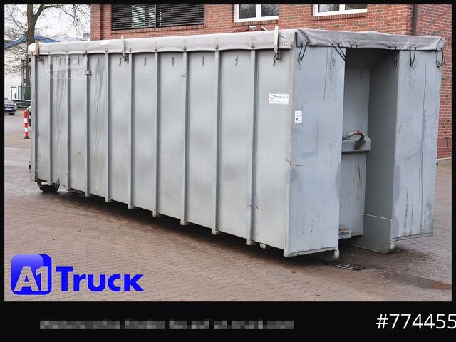 Abrollkipper POL OSTEG Abrollcontainer 47,5m³, Mulde, Dachplane, Portaltür