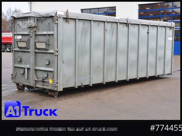 Abrollkipper POL OSTEG Abrollcontainer 47,5m³, Mulde, Dachplane, Portaltür