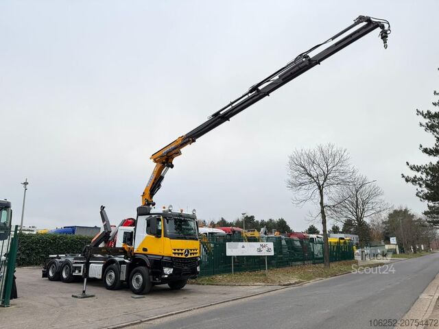 Containertransport (haakarmsysteem) Mercedes-Benz AROCS 4143 8X4 WAF HOOKLIFT + CRANE EFFER 395 4...