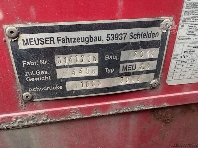 Remorque ouverte avec bâche Meuser 1 achs Jumbo 62 m luft 7,7 zwilling GG: