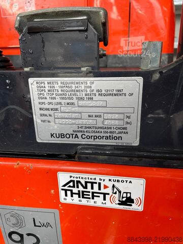 Minibagger Kubota U17-3α / U10-3 / Kettendumper KC70
