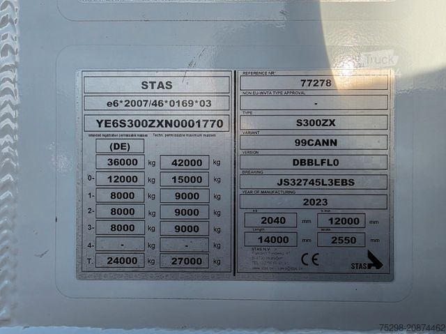 Semirremolque con caja intercambiable STAS S300ZX / 2 Liftachsen