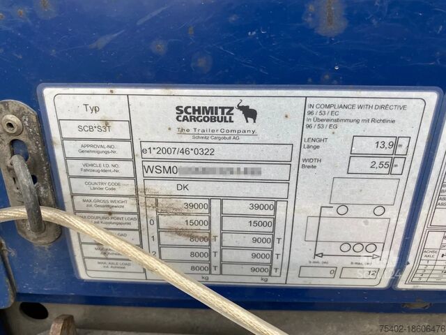 Curtain sided Schmitz Cargobull SCB*S3T / Tautliner / Disc brakes / Code XL