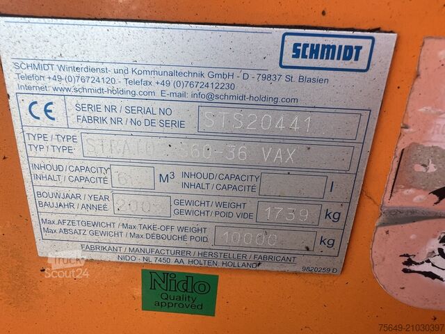 Speciale doeleinden vrachtwagen Schmidt Stratos S60-36 VAX Salzstreuer Stratos S60-36 VAX Salzstreuer ca. 6m³