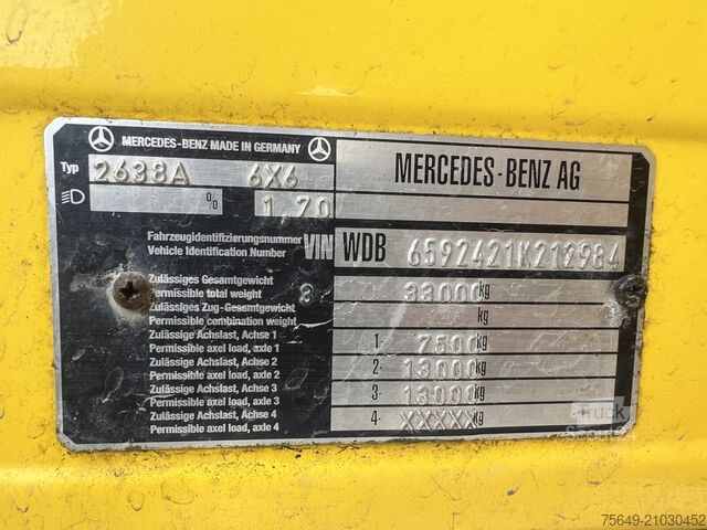 Châssis de camion Mercedes-Benz SK II 2638/44 A 6x6 SK II 2638/44 A 6x6, V8, Retarder