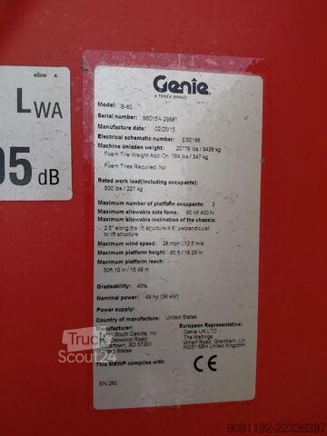 Platforma teleskopowa Genie S-60