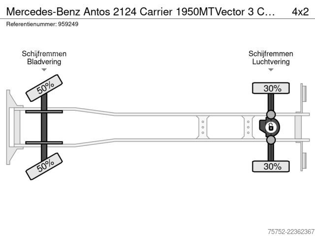 Transporte refrigerado/congelado Mercedes-Benz Antos 2124 Carrier 1950MTVector 3 Compartments