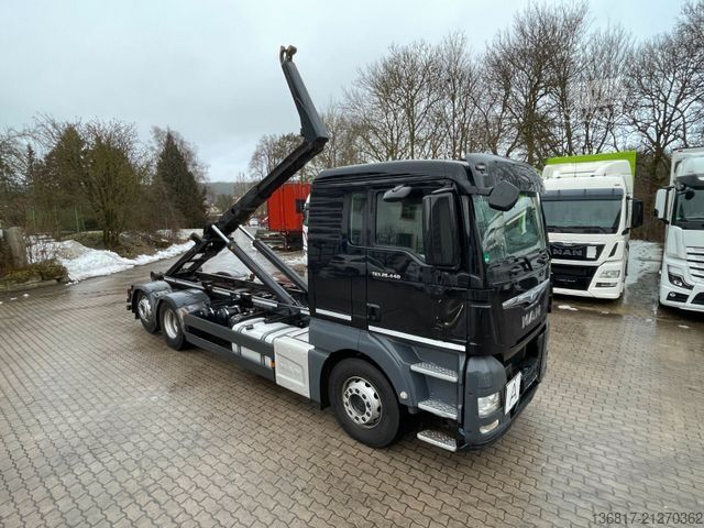 Camion benne à bras amovible MAN TGX 26.440 LL Abroller Meiller RK20.67 Lenk Reta