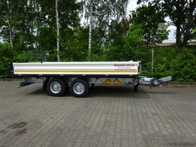 Kiepaanhangwagen Möslein TTD 13 Weiß  13 t Tandem 3- Seitenkipper Tieflader-- Neufahrzeug --