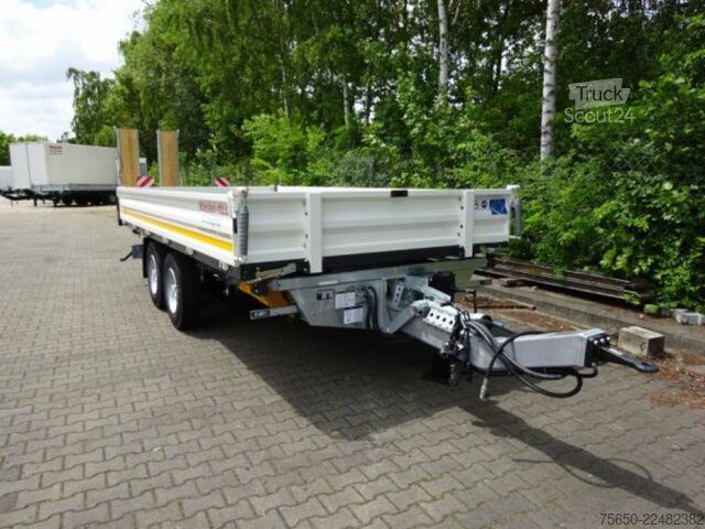 Kiepaanhangwagen Möslein TTD 13 Weiß  13 t Tandem 3- Seitenkipper Tieflader-- Neufahrzeug --