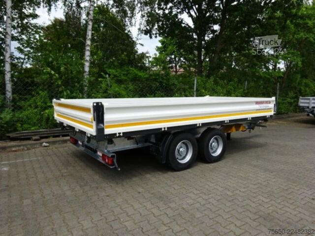 Kiepaanhangwagen Möslein TTD 13 Weiß  13 t Tandem 3- Seitenkipper Tieflader-- Neufahrzeug --