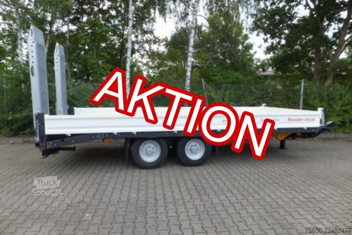 Nízkoložný přívěs Möslein TTT 11 5,2 BR Weiß  Neuer Tandemtieflader mit Breiten Rampen