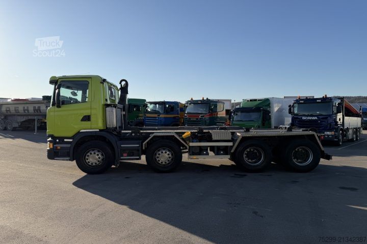 Camião porta-contentores de gancho Scania G450 CB 8x4 Trösch / Swiss-Vehicle