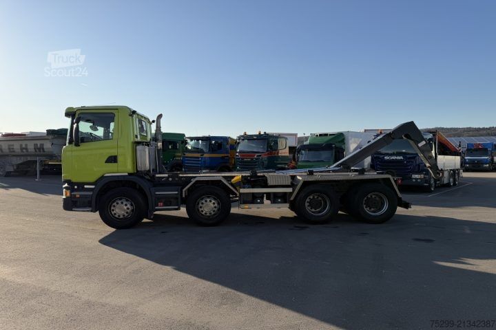Camião porta-contentores de gancho Scania G450 CB 8x4 Trösch / Swiss-Vehicle
