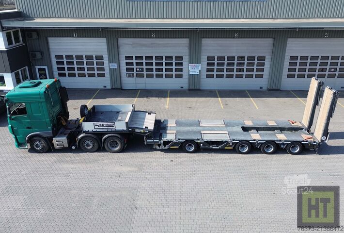 Zema profila puspiekabe Faymonville 4-1+3-Achs-Tele-Semi-Radmulden-Rampen-zg