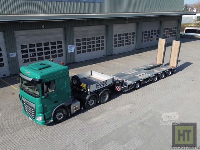 Zema profila puspiekabe Faymonville 4-1+3-Achs-Tele-Semi-Radmulden-Rampen-zg