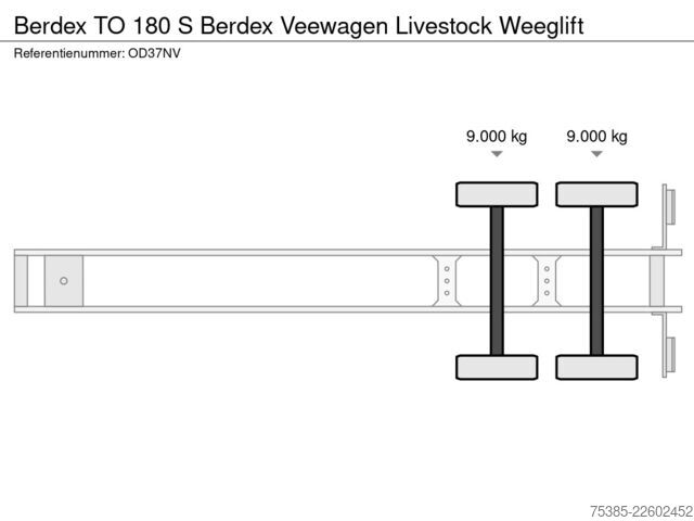 Přeprava dobytka Berdex TO 180 S Berdex Veewagen Livestock Weeglift