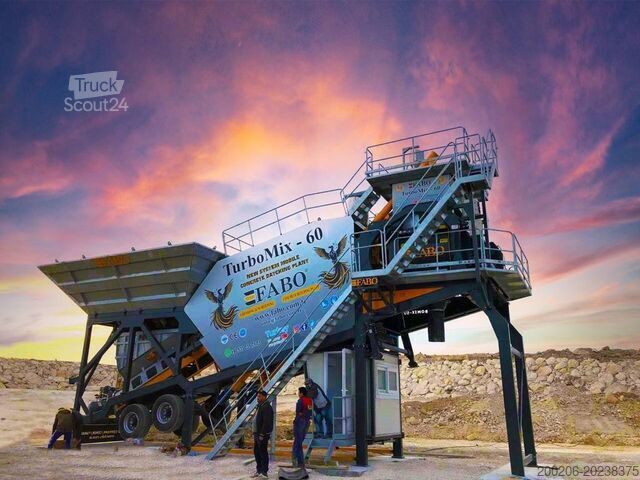 Centrale à béton mobile FABO mobile concrete mixing plants 60 m³/h