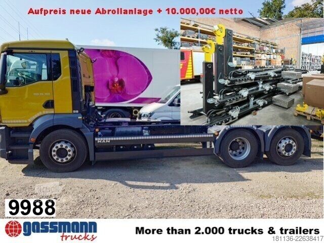 Ruloninė konteinerinė savivartis MAN TGS 26.360/400 6x2-4 LL CH, Lenkachse, ADR, Navi