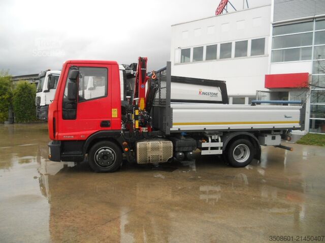 Camion gru e ribaltabile trilaterale Iveco EuroCargo 75