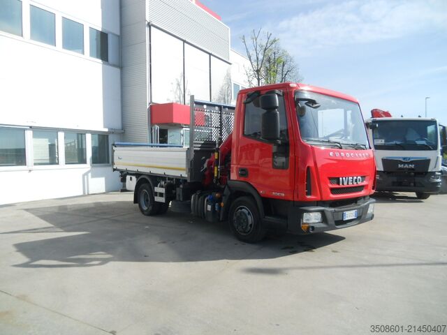 Camion gru e ribaltabile trilaterale Iveco EuroCargo 75
