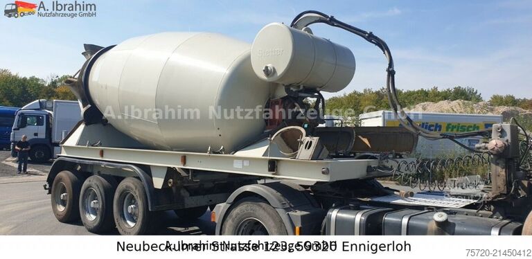 Concrete mixer semitrailer  Betonmischerauflieger  Stetter 10 cbm, 3 Achsen