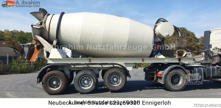 Concrete mixer semitrailer  Betonmischerauflieger  Stetter 10 cbm, 3 Achsen