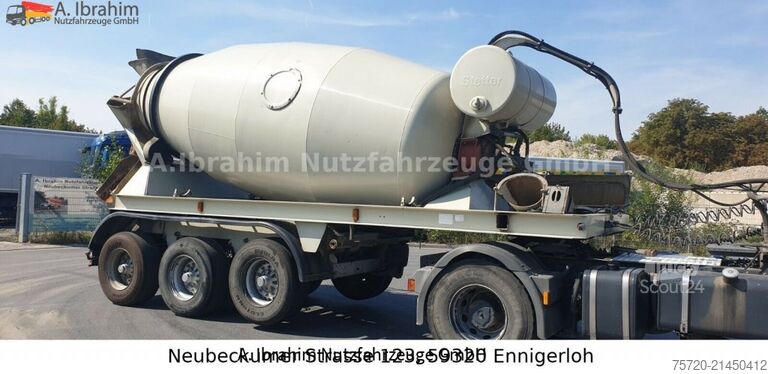 Concrete mixer semitrailer  Betonmischerauflieger  Stetter 10 cbm, 3 Achsen