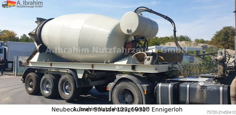 Concrete mixer semitrailer  Betonmischerauflieger  Stetter 10 cbm, 3 Achsen