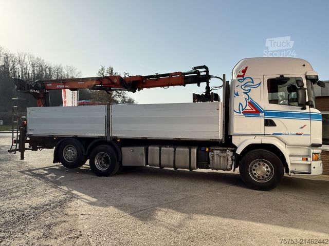 Vrachtauto met open laadbak SCANIA G 450 6x2/2 Baustoff + Kran Atlas 186.3