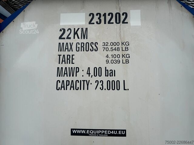 Cisterninis konteineris Van Hool 20FT ISO / 23.000L /  PORTABLE T11 / 22KM  / va...