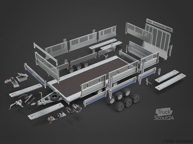 Brian James Trailers CONNECT 476-6024-35-3-12 | TRIDEM 600X243CM 3500KG HOCHLADER | SCHWARZ