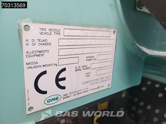 Όχημα συλλογής απορριμμάτων Volvo Eletric 6X2 Electric 4x66KW