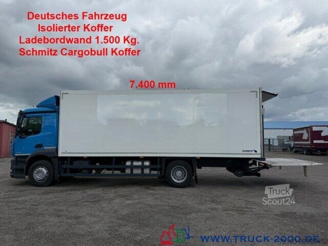 Samochód ciężarowy typu furgon Mercedes-Benz Antos 1830 Isolierter Koffer 7.40m LBW 1.5t.