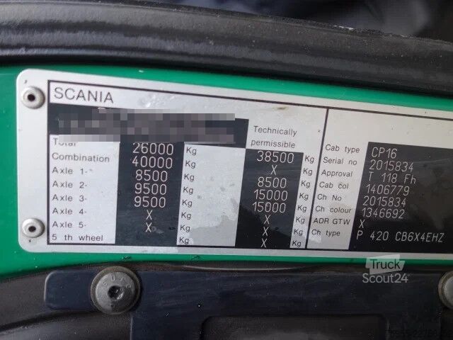 Ağır yük Scania P420 6x4 steelsprings