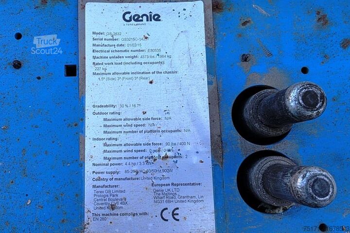 Pont élévateur à ciseaux Genie GS2632 Electric, 10m Working Height, Non Marking T