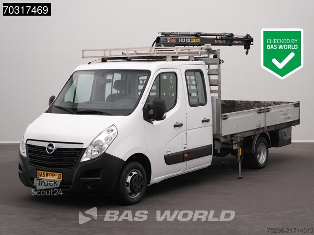 Platformslastbil med kran Opel Movano 145PK Kraanwagen Hiab T-CLX 023 B-3 Dubb...