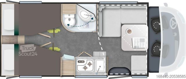 Daļēji integrēta kemperis CHAUSSON Teilintegriert Titanium Line 627 Arctic/Hubbett
