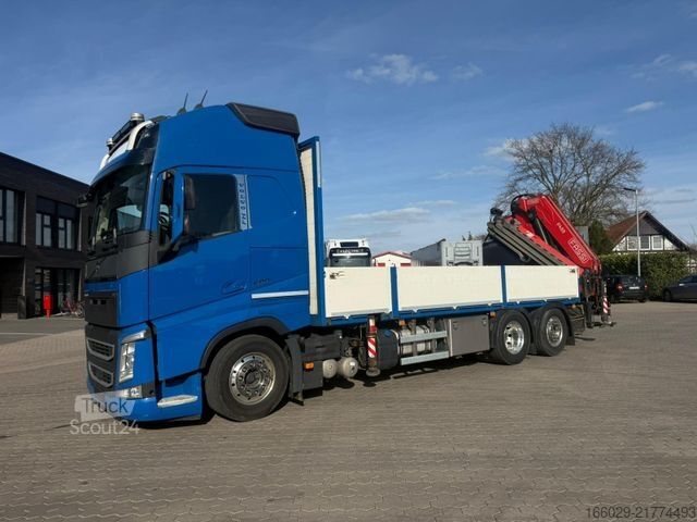 Kravas automašīnai uzstādīts celtnis VOLVO FH 500 6x2 Container Pritsche Fassi F455 Kran