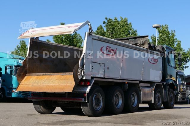 Tovornjak prekucnik MERCEDES-BENZ Arocs 4451 Fliegl Asphaltmulde mit Schubboden