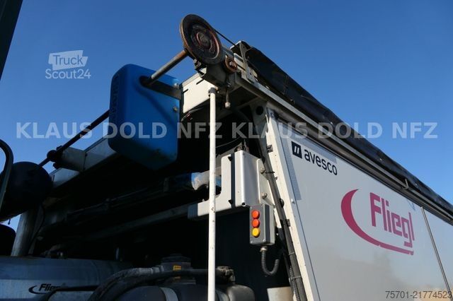 Tovornjak prekucnik MERCEDES-BENZ Arocs 4451 Fliegl Asphaltmulde mit Schubboden