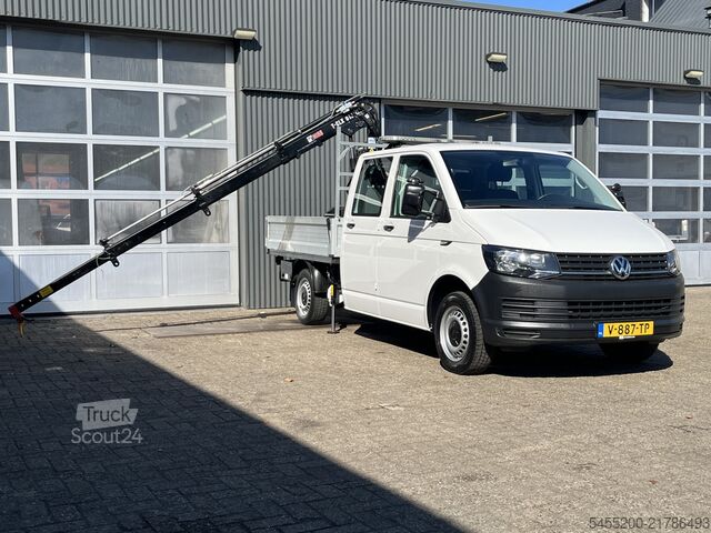 Sunkvežimis su platforma ir kranu Volkswagen Transporter 2.0 TDI L2H1 DC Euro 6 Hiab 013T La...