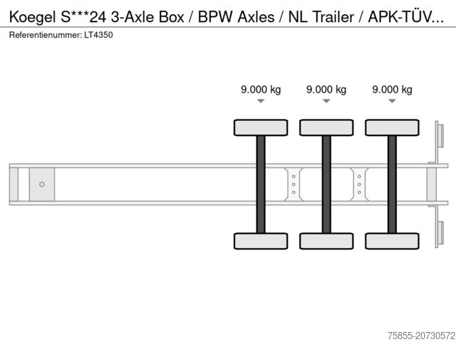 Valigia Koegel S***24 3-Axle Box / BPW Axles / NL Trailer / AP...