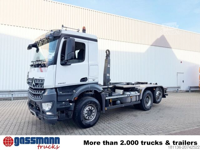Camion benne à bras amovible Mercedes-Benz Arocs 2540 L 6x2, Liftachse, Motorabtrieb, VDL
