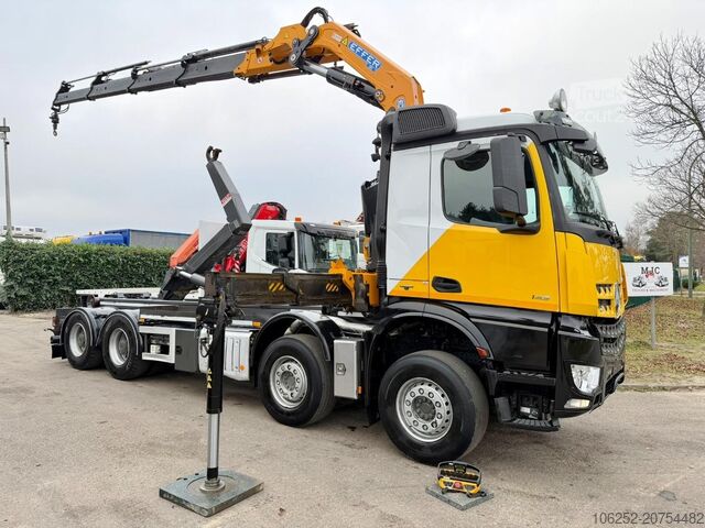 Kraanwagen Mercedes-Benz AROCS 4143 8X4 ABROLLKIPPER + KRAN EFFER 395 4S...